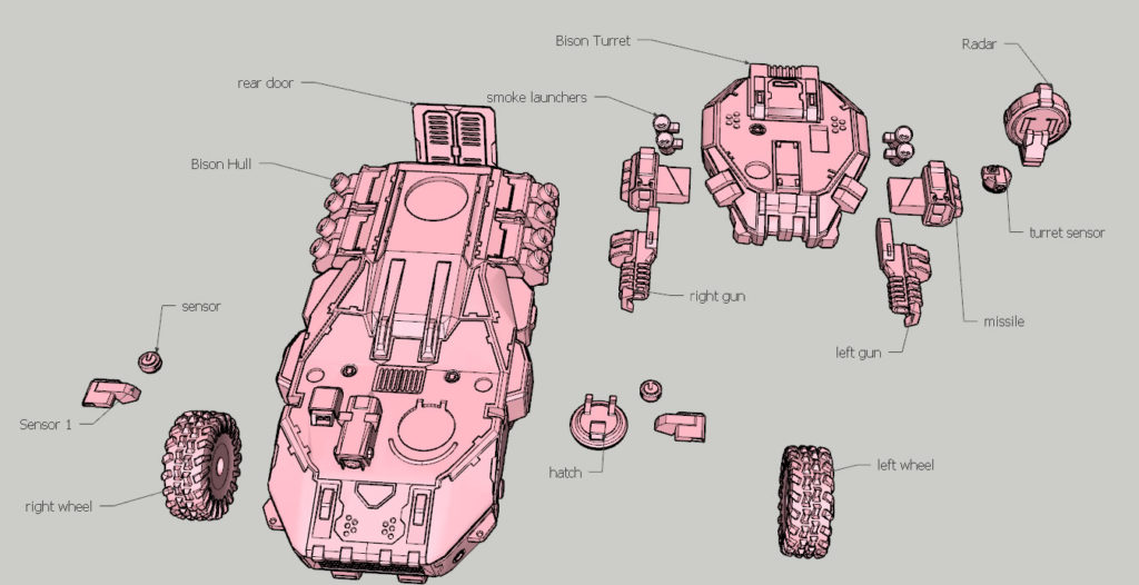 Sci-fi Bison APC 3D Model 3D Print STL